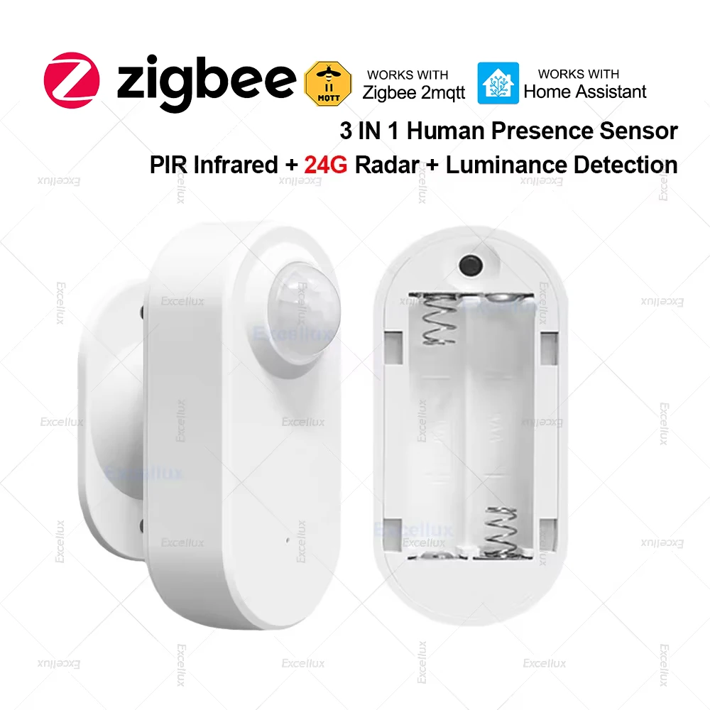 24G Zigbee датчик присутствия человека, радарный детектор MmWave с PIR-датчиком движения, питанием от батареи, автоматизация умного дома