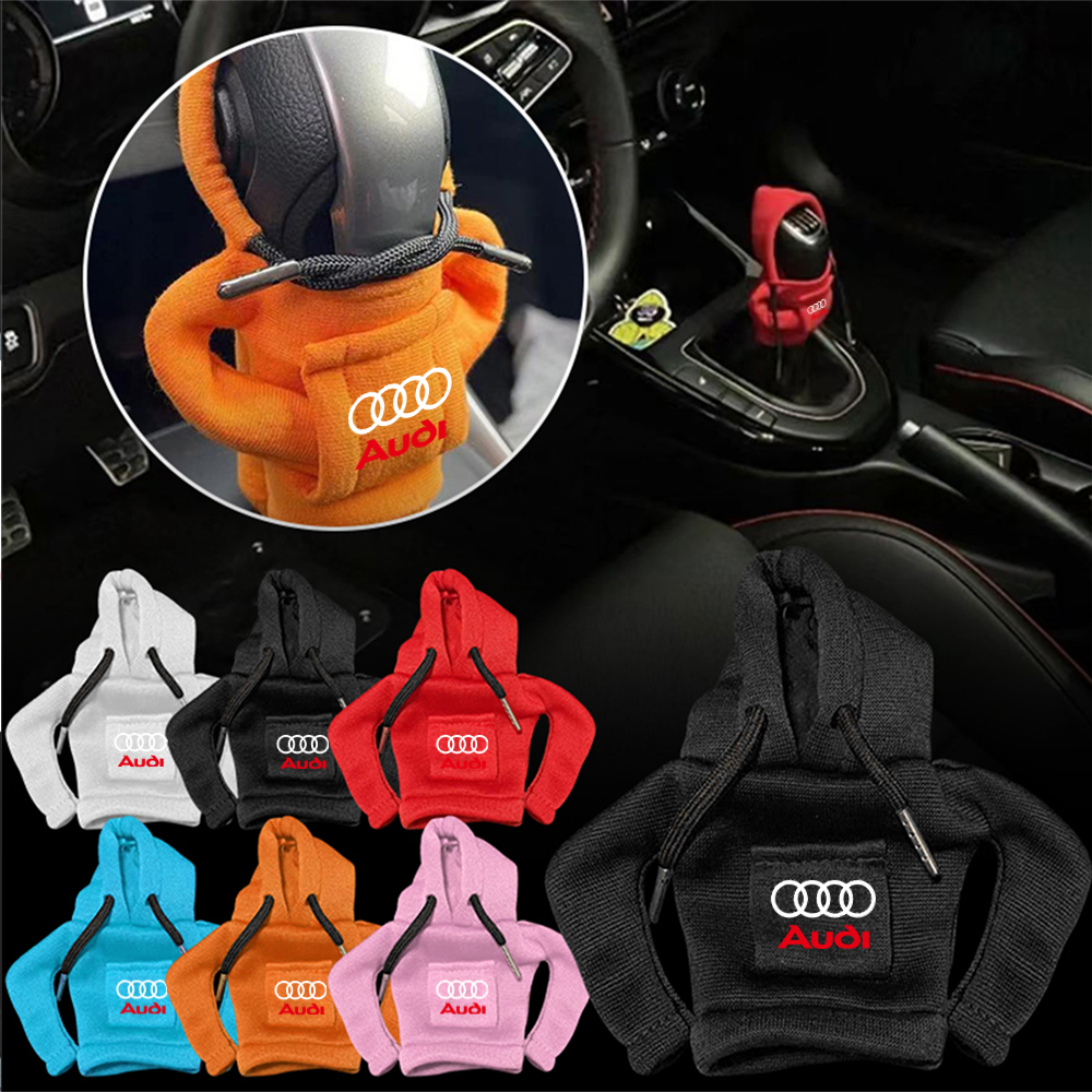 1 Uds. Sudadera con capucha perilla de palanca de cambios de coche cubierta de sudadera con mango Manual para Audi A4 TT A6 A3 A8 Q3 Q5 Q7 Q8 A1 A3 8P 8V Accesorios