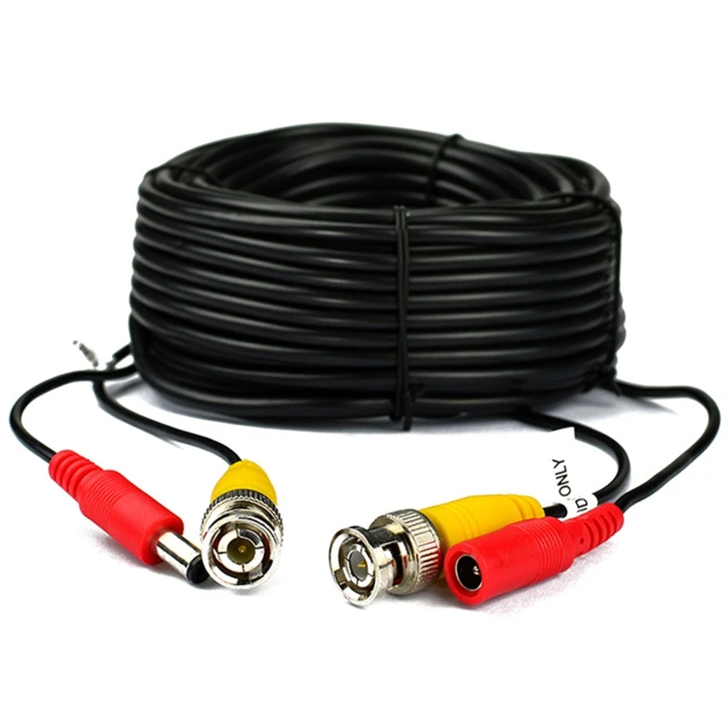 5-50M 2-in-1 BNC + DC Power Video CABLE สําหรับ AHD กล้องวงจรปิด DVR ระบบรักษาความปลอดภัยสําหรับกล้องอะนาล็อก
