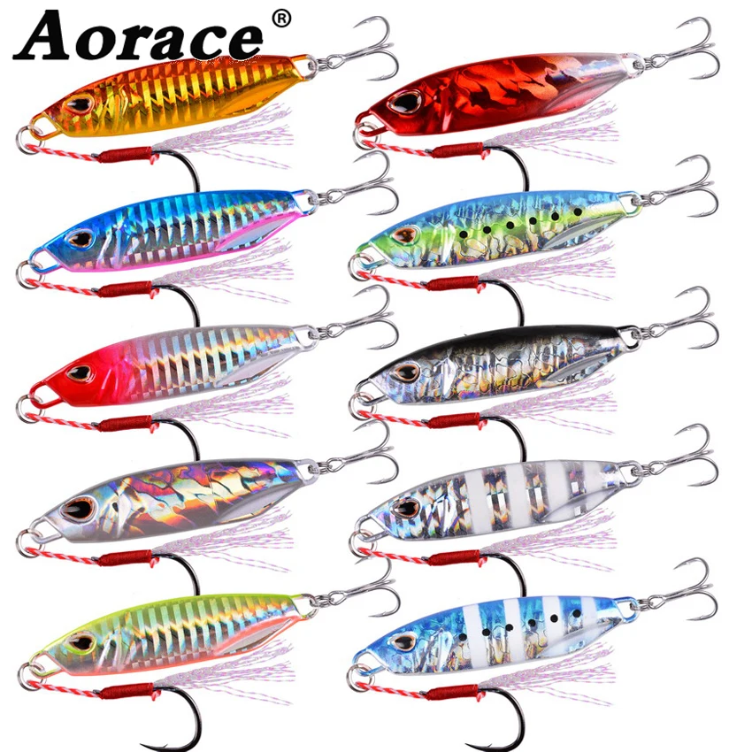 Juego de plantillas de Metal fundido japonés, cuchara de 10g-40g, cebo duro para pesca de lubina, aparejos de barco, trucha, Jigging, plantillas de señuelos de agua salada, 10 Uds.