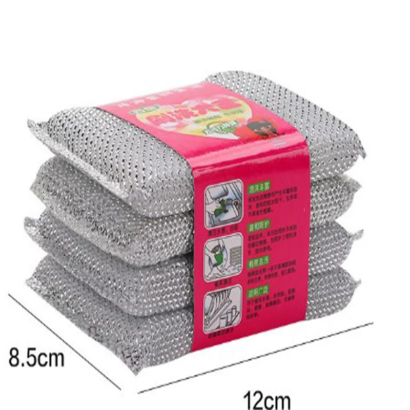 4ชิ้นฟองน้ำล้างจานในครัวไม่ทำร้ายหม้อกระปุกใส่ปากกาสิ่งประดิษฐ์ฟองน้ำขัดทำความสะอาดเช็ดไร้รอยขีดข่วนในครัวเรือน