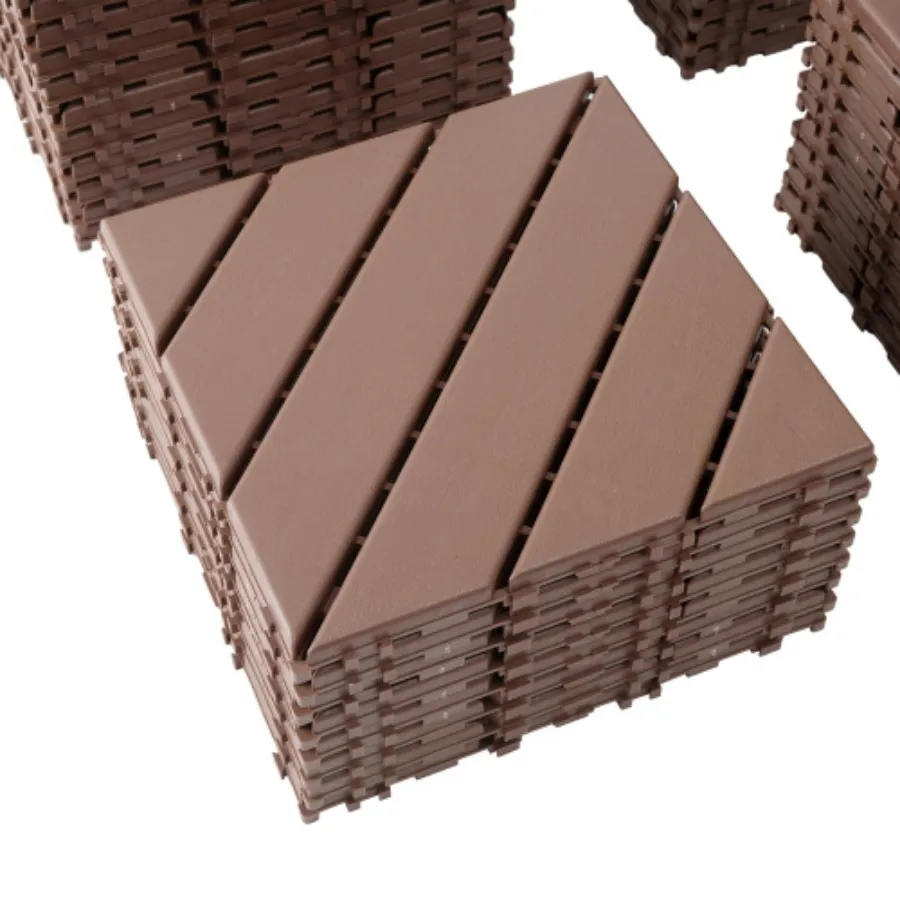 Plastic Interlocking Deck Tiles,44 Pack Patio Deck Tiles,12"x12" Square Waterproof Outdoor All Weather Use, Patio Decking Tiles