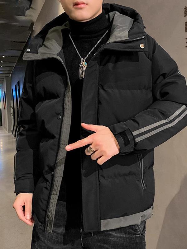 Brand Big Sale down Jacket Men Winter Fleece-lined Thickened Hooded Trend Cotton-Padded Clothes Easiest for Match Casual Cott...