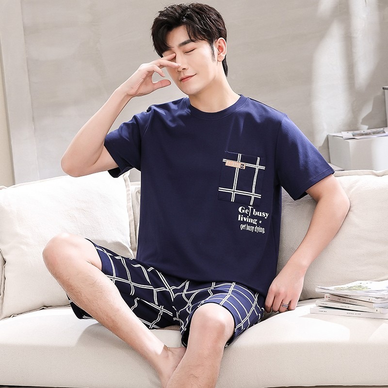 Vêtements de nuit de dessin animé pour hommes, vêtements de nuit en coton L-3XL, vêtements de nuit pour hommes, ensemble de 2 pièces, grande taille, Y-Shorts, drop sunshine