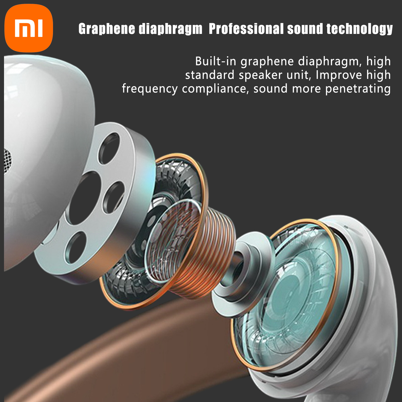 XIAOMI AP05 True Wireless Наушники Buds5 Спортивные наушники HIFI Стереозвук Bluetooth5.3 Наушники MIJIA с микрофоном для Android iOS