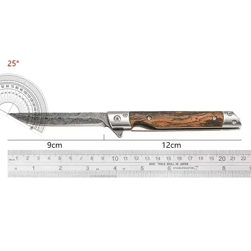 Coltello pieghevole modello Damasco 2024 Coltello pieghevole multiuso da campeggio esterno Coltello tascabile ad apertura rapida Coltello pieghevole in acciaio inossidabile