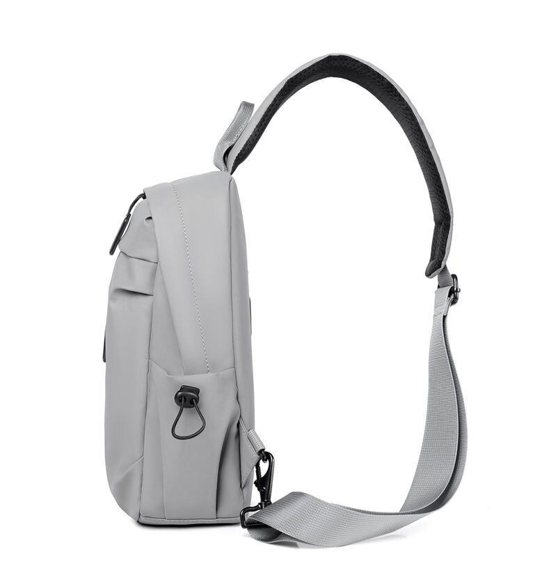 メンズチェストバッグ,ファッショナブルな単色チェストバッグ,カジュアルなアウトドアショルダーバッグ,1つのショルダーストラップ,高級ブランドUSB