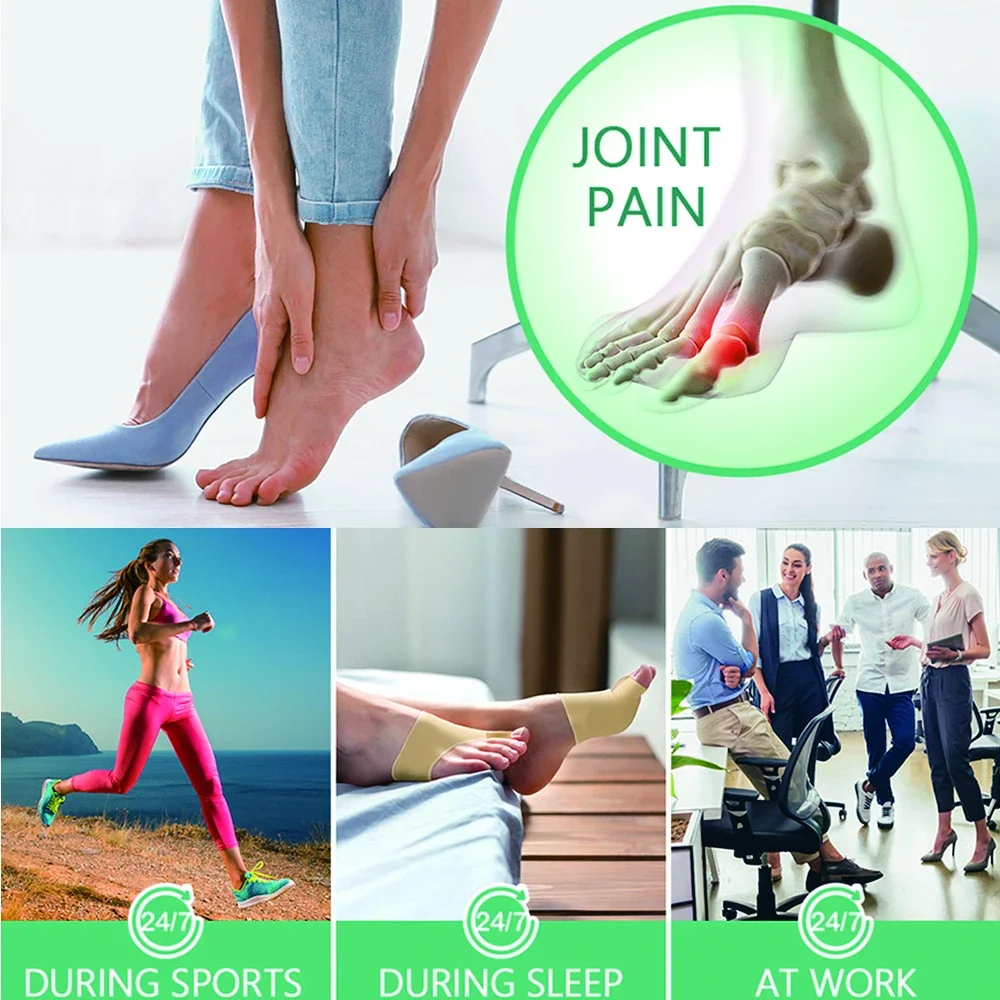 Toe Separator Hallux Valgus Bunion Corrector กายอุปกรณ์ฟุตกระดูก Thumb Adjuster Correction Pedicure ถุงเท้า Straightener