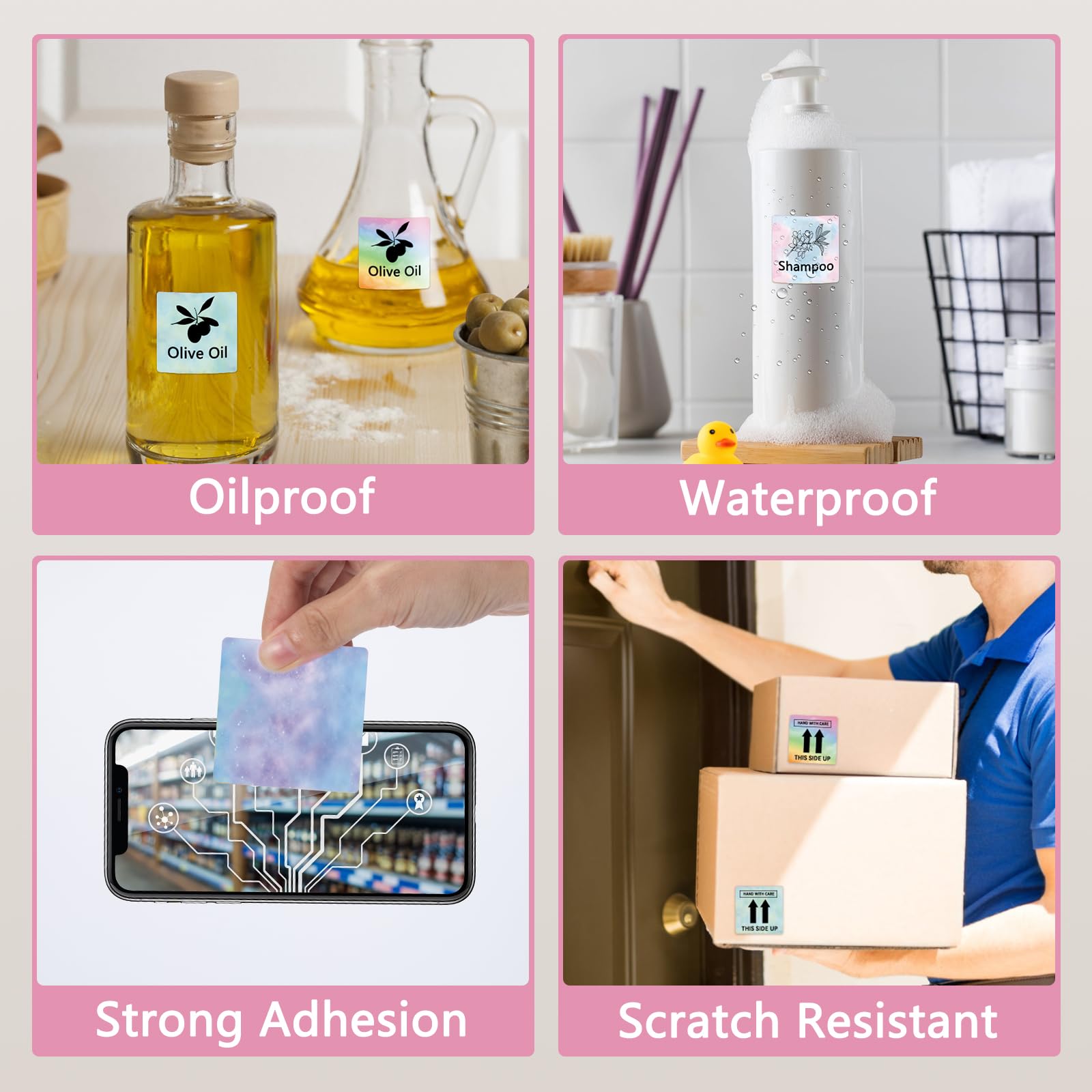 M110 ป้าย 1.96 "สีความร้อนสแควร์ป้ายสติกเกอร์สําหรับ Phomemo M110 M220 M200 M120 M221 เครื่องพิมพ์สําหรับ DIY ออกแบบโลโก้ชื่อแท็ก