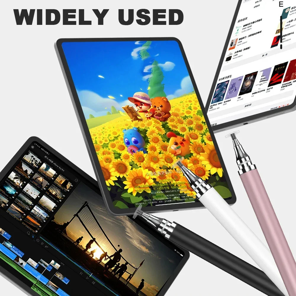 Lápiz óptico Universal para tableta 2 en 1, doble cabezal, alta sensibilidad, punta reemplazable, dibujo, lápiz táctil para teléfono inteligente