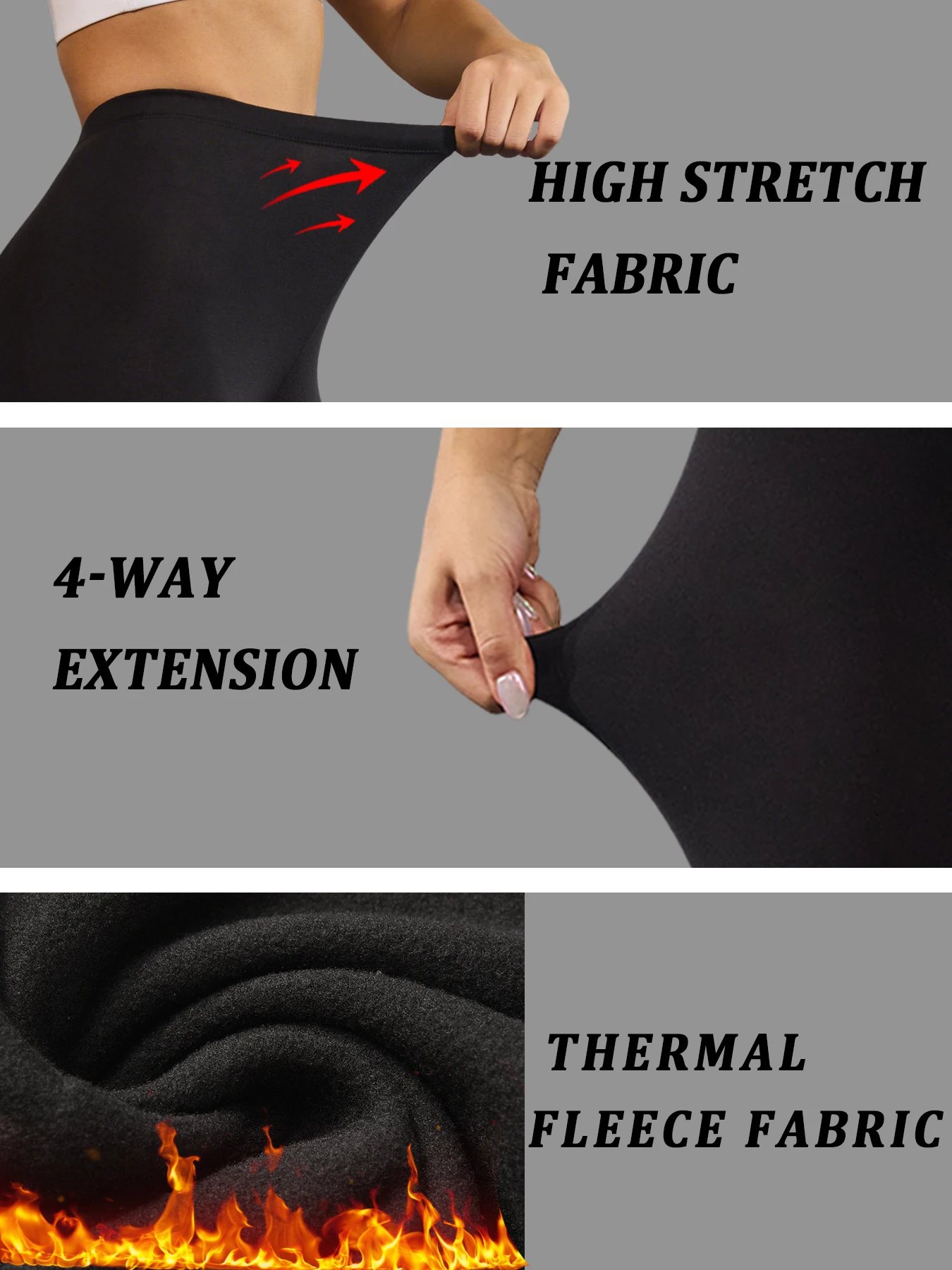 Women's thermal fleece lined leggings. Super soft Low Rise design perfect for yoga, running and cold weather activities
