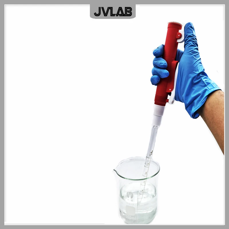 Pompa per pipette a sgancio rapido con ausilio per pipette Uso manuale della pompa per pipette con cannuccia di trasferimento in scala VOL. 2ML 10ml 25mL