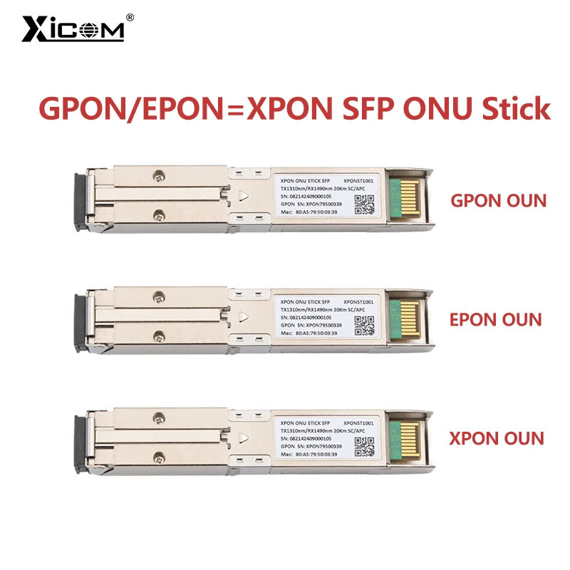 Xicom Xpon Stick ONU 1,25G/2,5G SFP Pon Stick con MAC PPPoE IPoE HGU SC conector 1310/1490nm 20KM OLT ONU MAC XPON = EPON/GPON