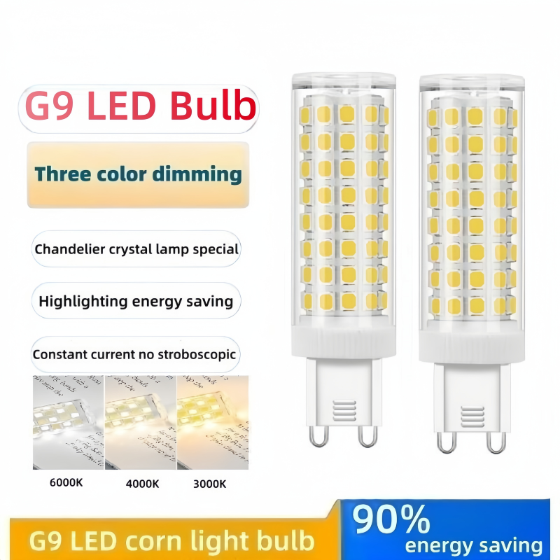 업그레이드된 G9 LED 조명 AC220V 5W 7W 9W 12W 15W 세라믹 SMD2835 LED 전구 따뜻한/차가운 흰색 스포트라이트는 할로겐 램프를 대체합니다.