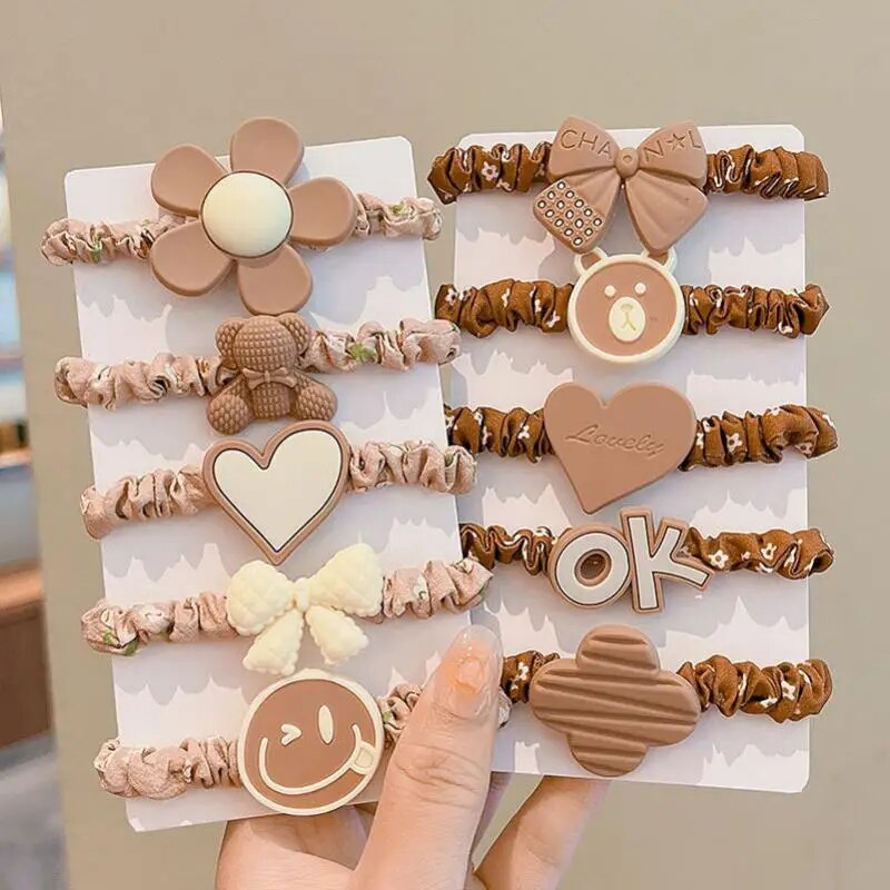 Juego de anillos para el pelo para mujer, accesorios para el cabello, banda de cuero de alta elasticidad, temperamento Simple, cola de caballo alta durabilidad, nuevo estilo, 10 piezas
