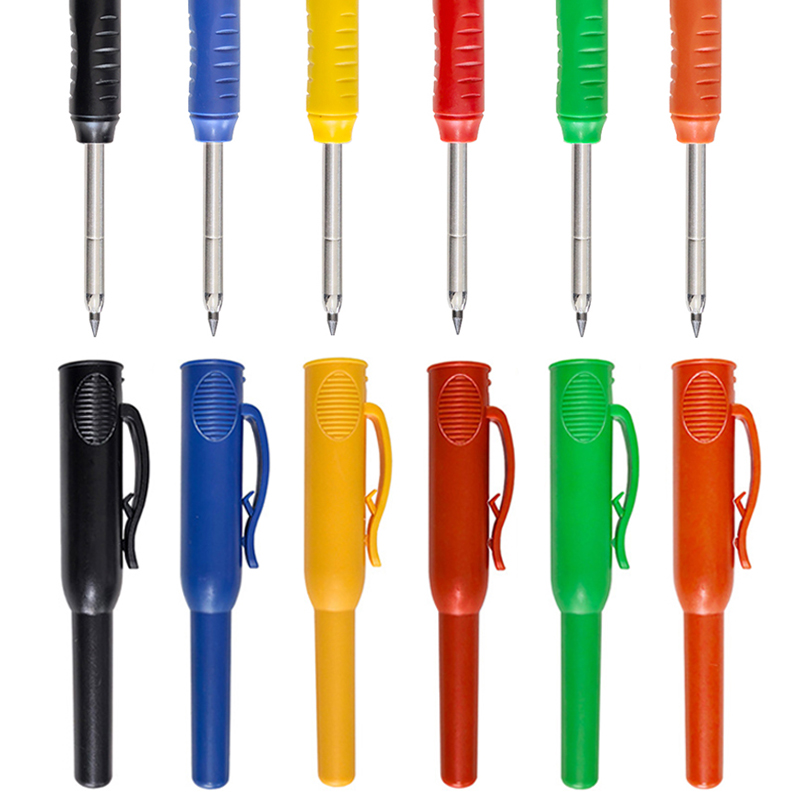 Механический набор твердых плотницких карандашей с крышкой, плотницкий инструмент для разметки глубоких рта со встроенной точилкой, маркировочный карандаш