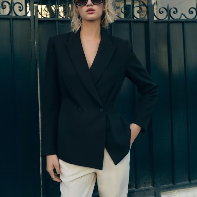 Mia Muse レディース ブレザー オールシーズン ファッション まともなボタン 長袖 ショールカラー オフィスレディ ブレザー