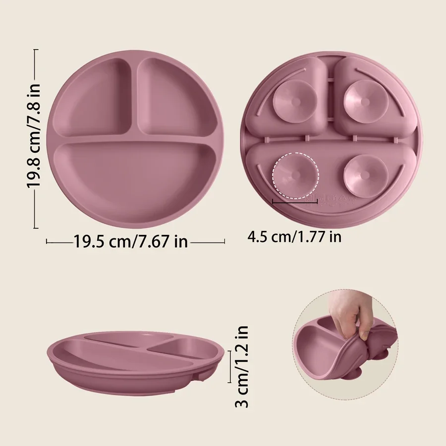 1 個ベビー吸盤シリコーンダイニングプレート BPA フリー子供食器吸引幼児トレーニング食器子供給餌ボウルベビー用品