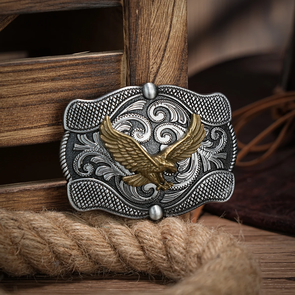 Masculino e feminino-Western-Cowboy-PU Couro-Cintos - Cinto vintage com fivela gravada floral para jeans