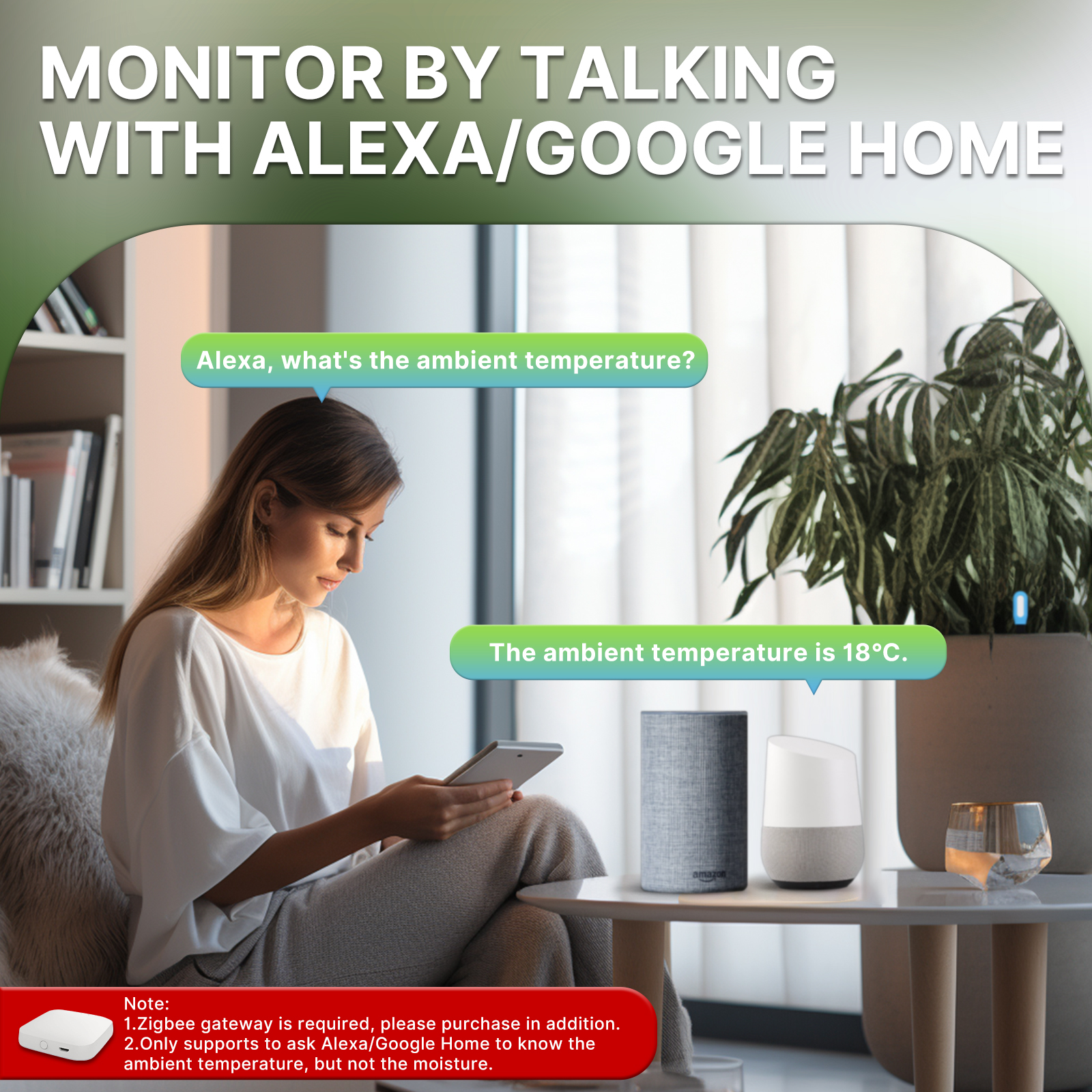 MOES スマート ZigBee 土壌温度計水分湿度センサー植物モニター検出器ガーデンオートメーション灌漑