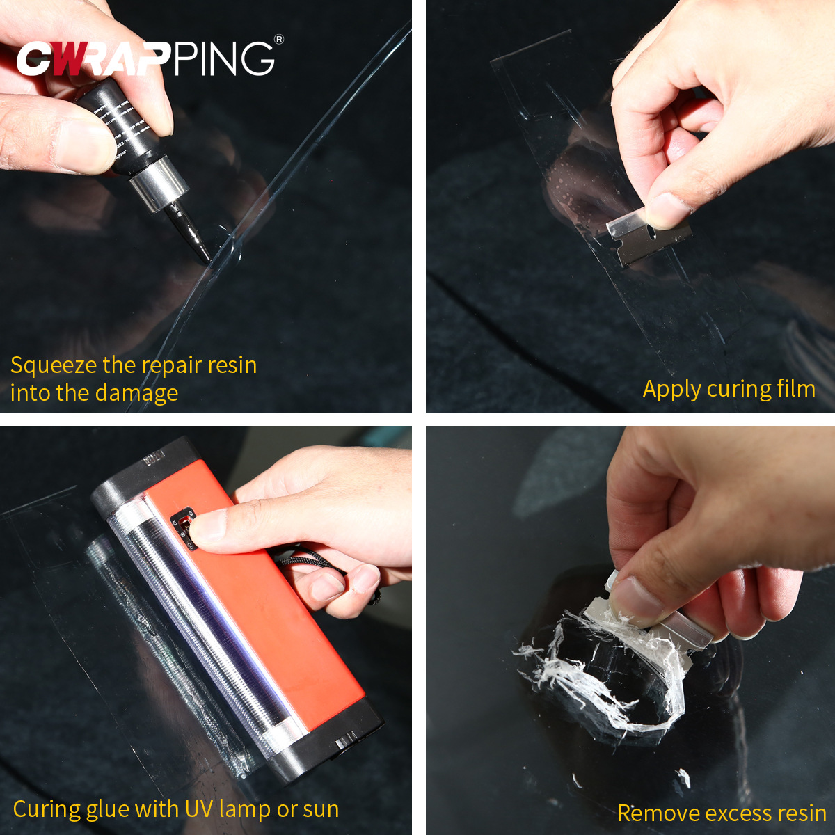 Car Windshield Repair Tool Glass Cracked Scratch Repair Fluid Agent Set Windscreenfor Window Repair Car Repairing Glue Tools