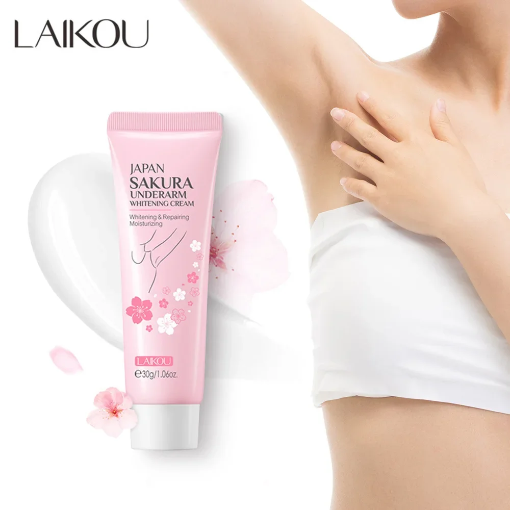 Laikou sakura creme para axilas, joelho, nádegas, pele escura, melhora a pigmentação da melanina, produto coreano de cuidados com a pele 30g