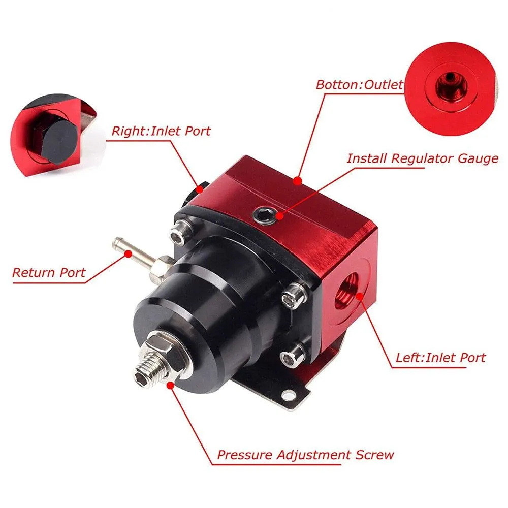 調整可能な FPR AN6 フィッティング EFI 燃料圧力レギュレータ 7MGTE MKIII 用ホースライン継手オイル 100psi ゲージユニバーサル