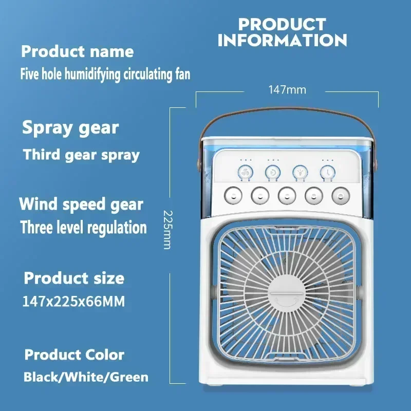 Portable Humidifier & Fan with USB Power, Adjustable Humidistat Modern Aesthetic | Adjustable Fan Speed, Humidifier for Home
