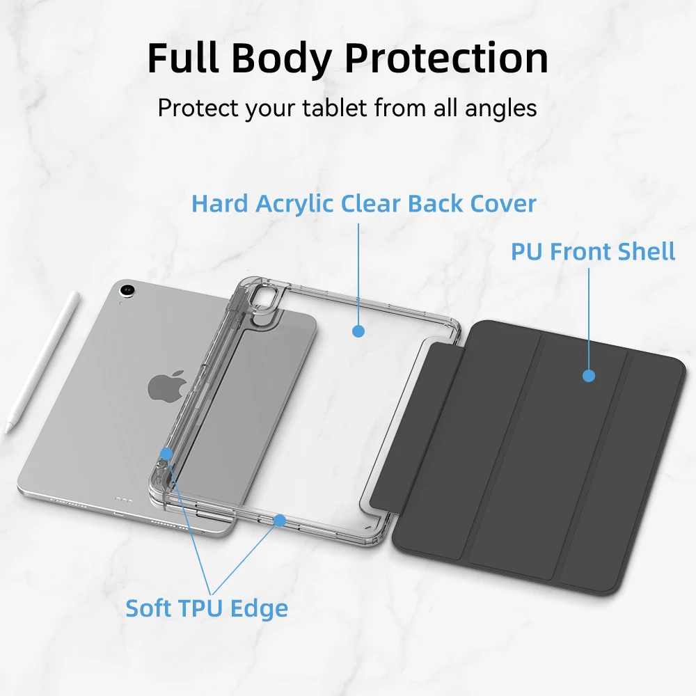 For iPad Air 5 Case 2024 Air 6 11 iPad Pro 11 12.9 13 10 Gen 10.2 9th 8th 7th 9.7 6th 5th Mini 7 6 Smart case with pen Holder