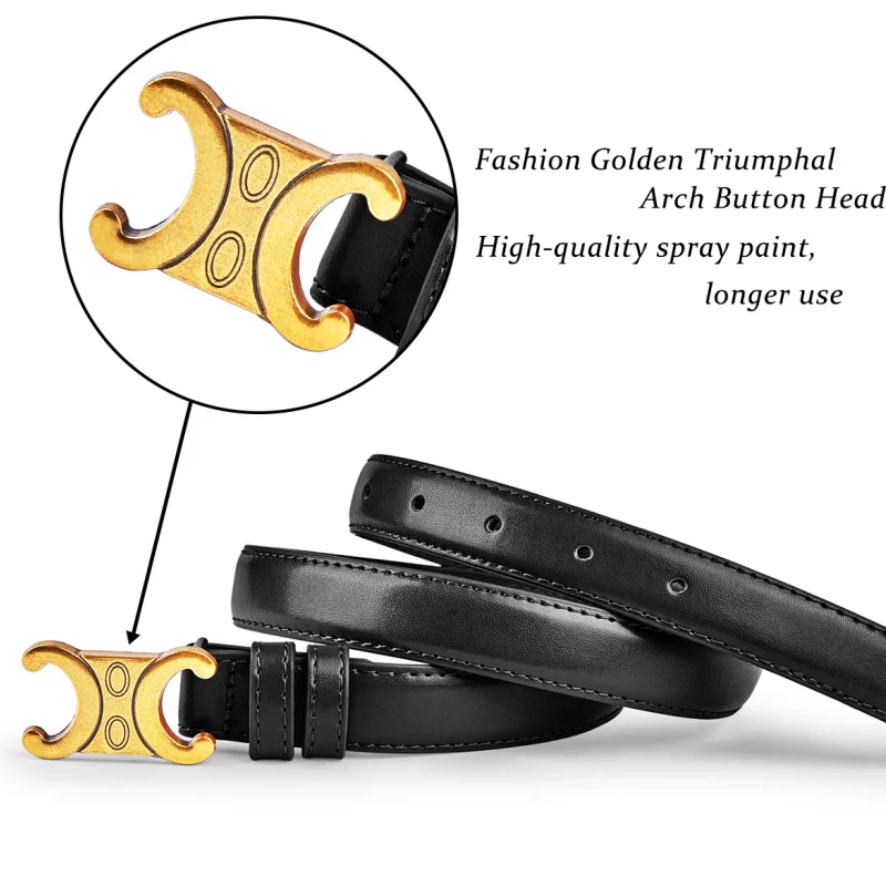 Cinturones de cuero genuino para mujer a la moda, hebilla dorada de alta calidad, los mejores cinturones vaqueros a juego para mujer