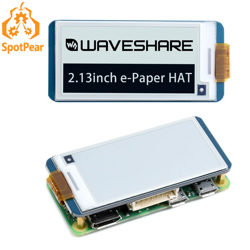Raspberry Pi Pantalla de tinta electrónica de papel electrónico de 2,13 pulgadas Interfaz SPI HAT 250x122 2,13 pulgadas