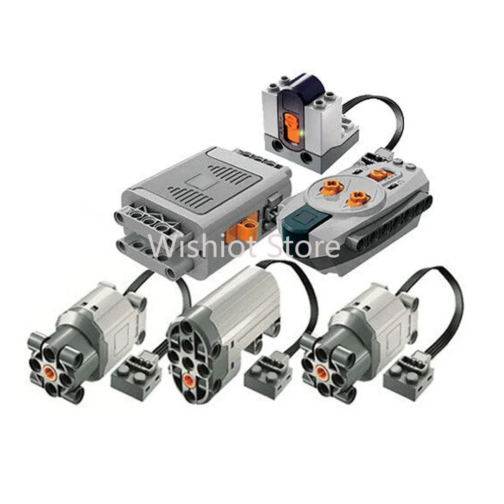 Juego de 6 uds de funciones de potencia L Motor 88003 servomotor 88004 caja de batería AA 8881 receptor de Control remoto de velocidad IR bloques de construcción MOC