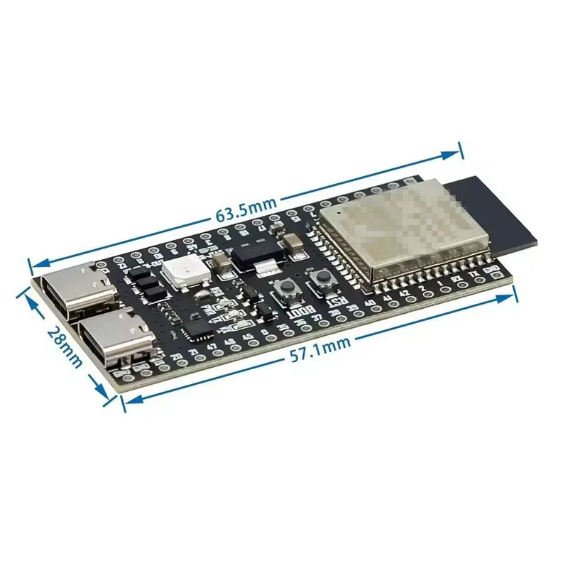 The ESP32 S3 core board is equipped with the 1-N16R8 ESP32-S3-DevKITC-1 module development board