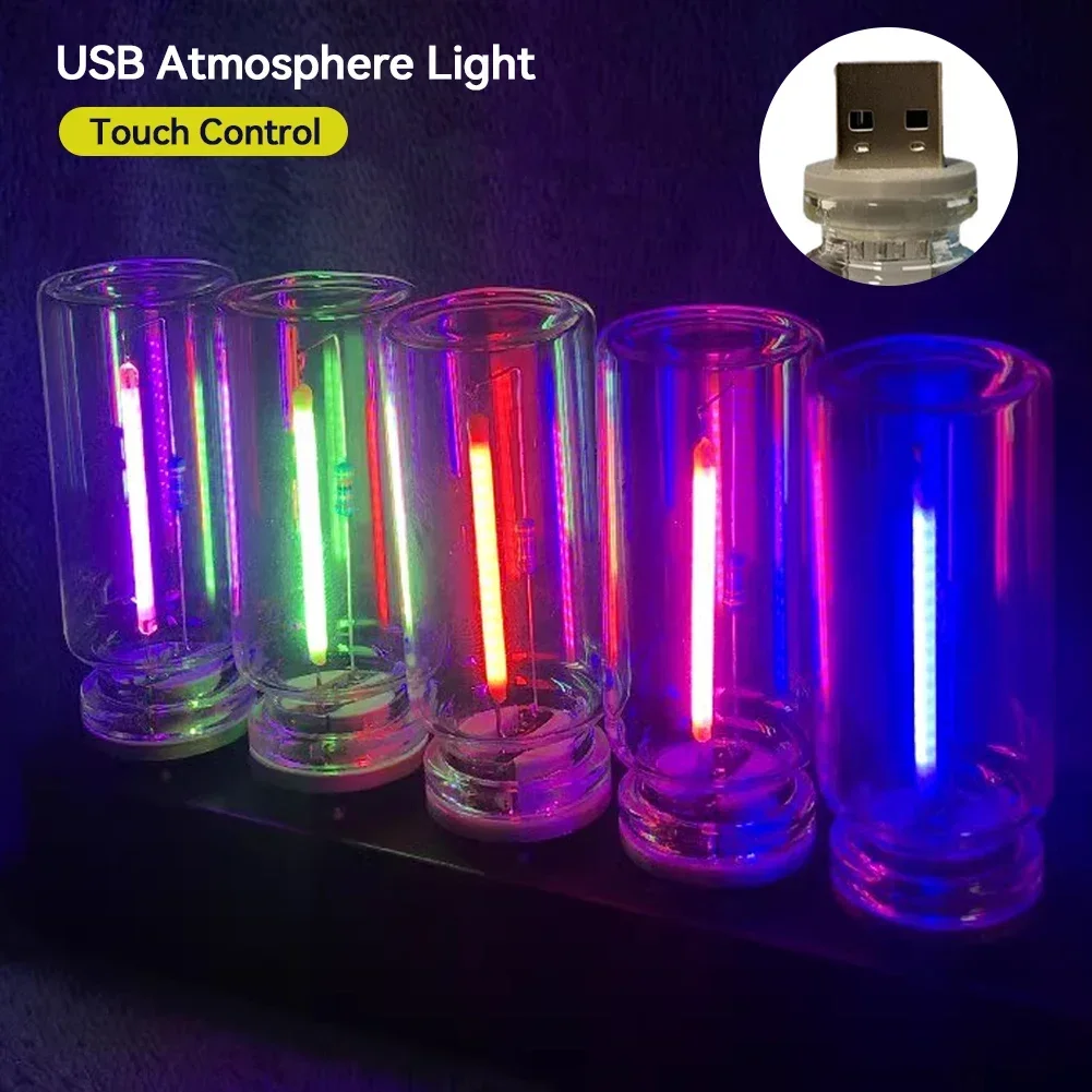 Bombilla LED Retro Edison, luz nocturna para acampar, iluminación LED decorativa incandescente, bombilla LED de filamento USB Retro con atenuación táctil, 5V