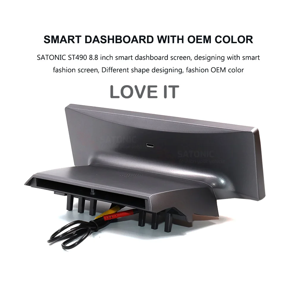 SATONIC 8.8 Inch Smart Dahsboard Wireless Carplay Screen For Tesla Model 3 & Y Support Carplay Andriod Auto Free Air Vent Camera