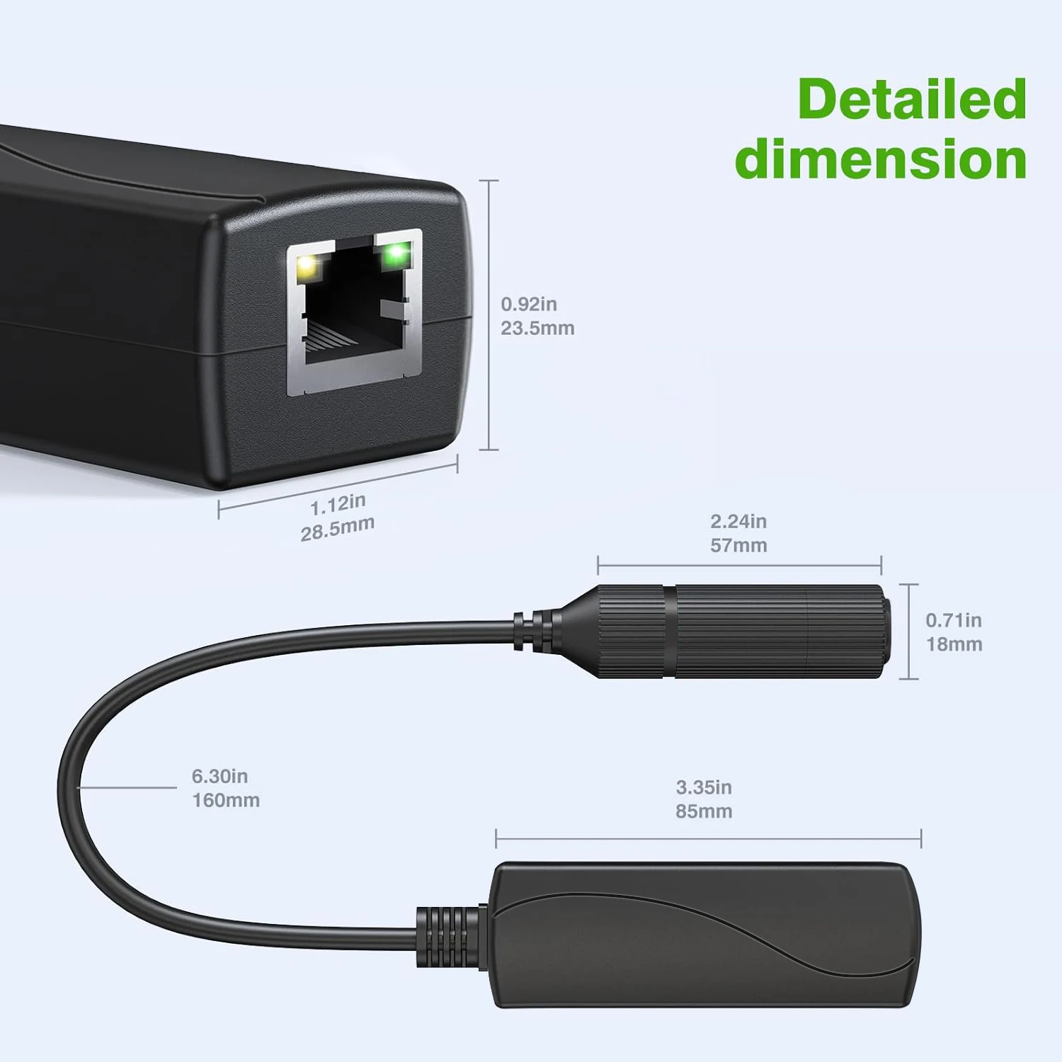 Konwerter Gigabit PoE 48V na 24V PoE, wyjście portu RJ45 24V/1A, IEEE802.3af/at dla pasywnych urządzeń 24V