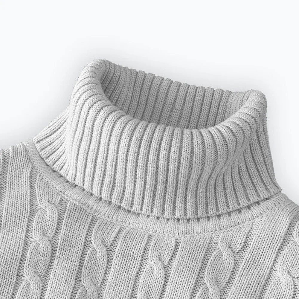 Neue Herren Roll kragen pullover einfarbig High Neck Pullover Strick pullover lässig elastische Sweat wear Herren Herbst Winter