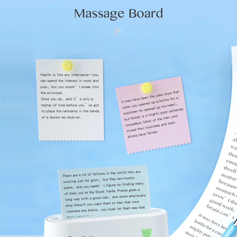 PeriPage 56x30 77x30mm Thermal Paper Label Paper Sticker for Thermal Pocket Mini Wireless Printer A9 Translucent Color Paper