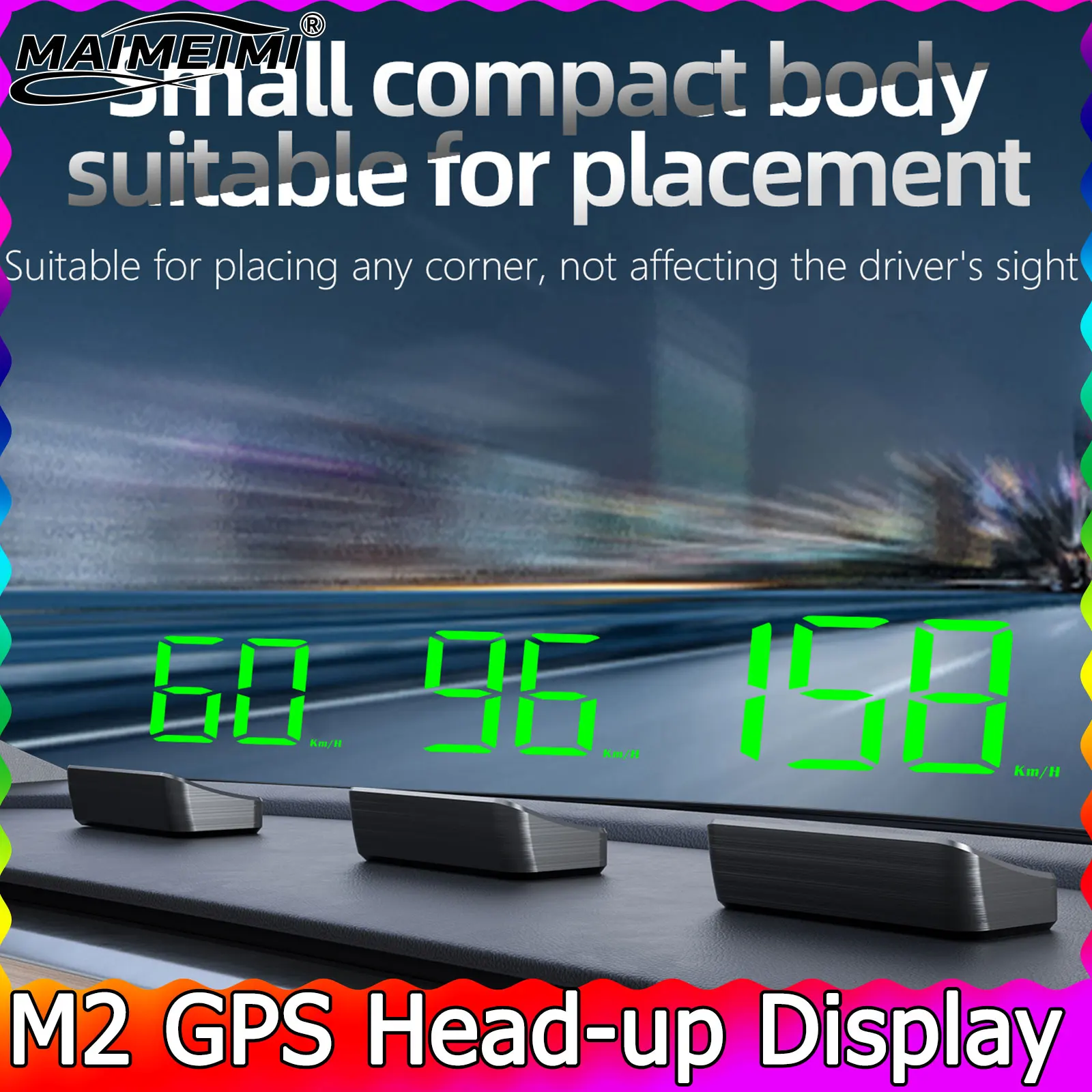 M2 Head Up Display Snelheidsmeter KMH/MPH Auto Universele GPS HUD USB-kabel Plug & Play GPS & Beidou Dual Satellietsysteem