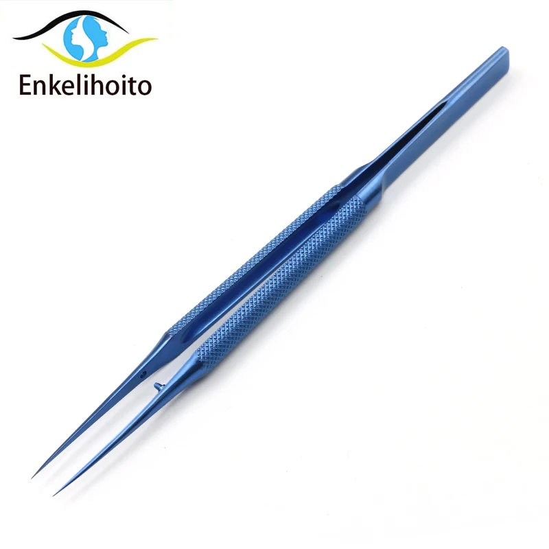 Titanium alloy microscopic tweezers double eyelid surgery tool ophthalmology straight bending platform with gums