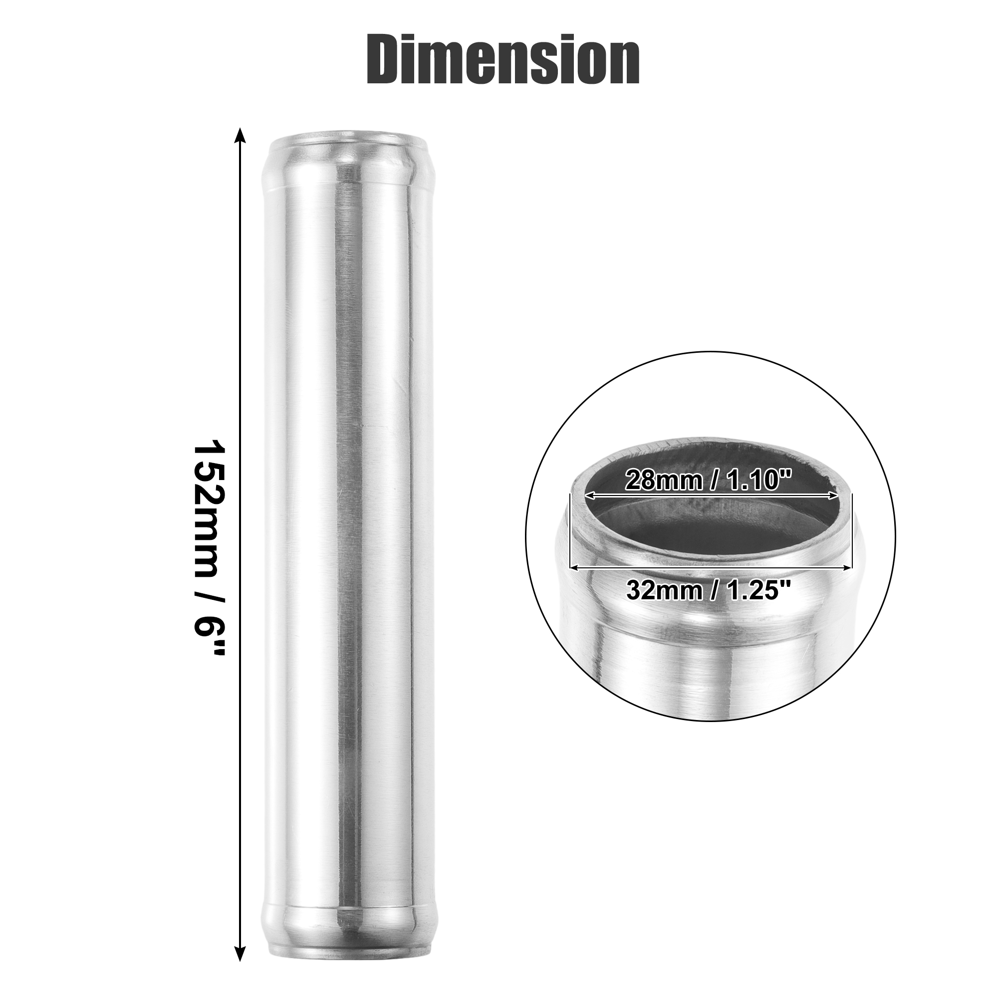 UXCELL OD 32-102 ミリメートル ID 28 ミリメートル-98 ミリメートル車のアルミ合金チューブインタークーラーパイプストレート吸気ジョイナーチューブ長さ 152 ミリメートル