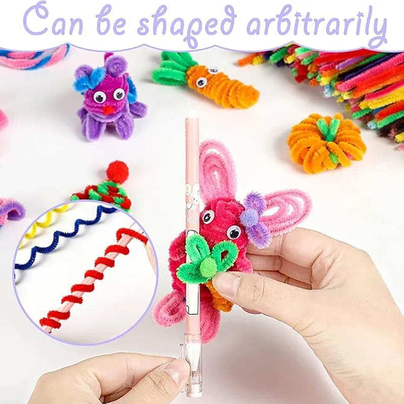 100/50Pcs Chenille Stems Bulk 22 Colors Chenille Pipe Cleaner Stems Kids Art and Crafts Projects and Decorations(6 mm x 12 inch)