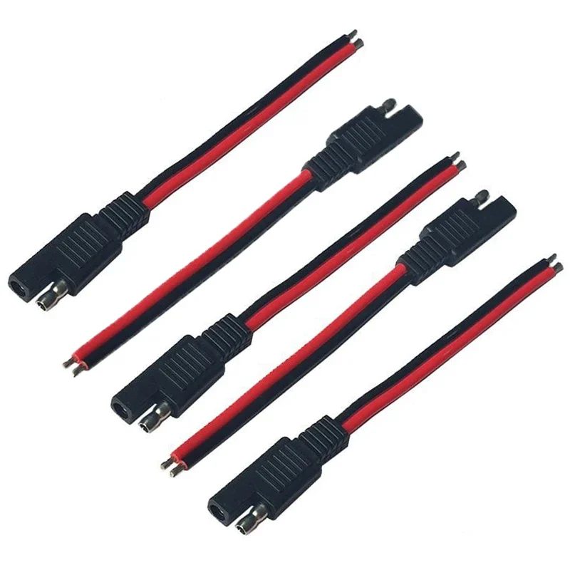 5 個 15 センチメートル SAE 2 ピンクイックコネクタ切断プラグ 14AWG SAE 延長ケーブルワイヤーハーネスオートバイ発電機ソーラーパネル