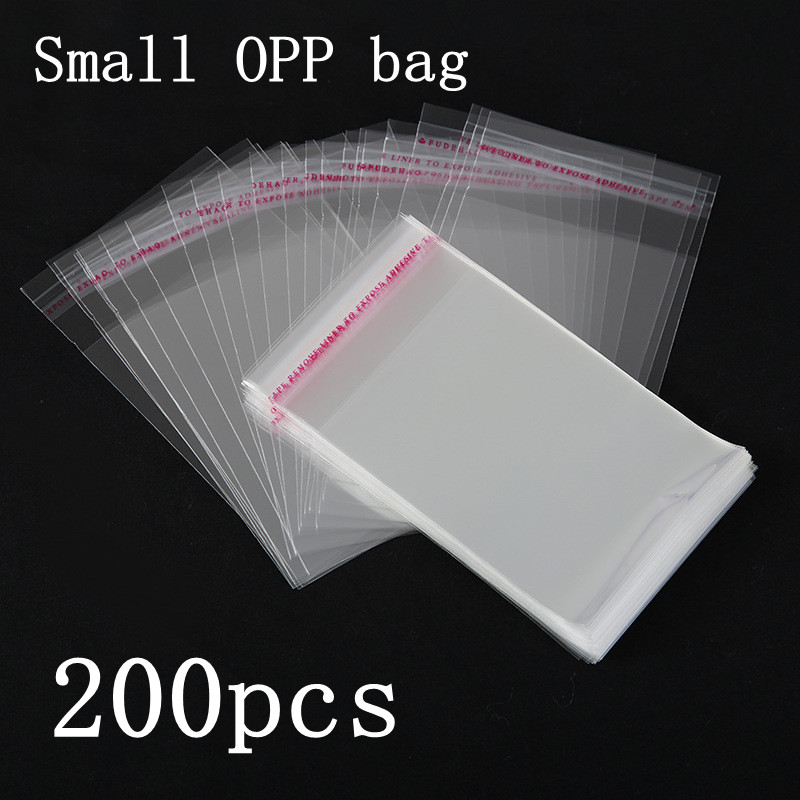 200 peças/transparente auto-fechamento pequeno opp saco de plástico mini jóias presente embalagem auto-adesivo biscoito doces embalagem saco