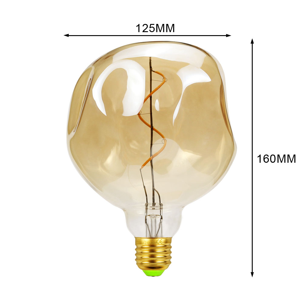Tianfan Vintage LED Glühbirne G125 speziell geformte große Stein 4w dimmbar 110V 220V E26 E27 dekorative Edison Birne