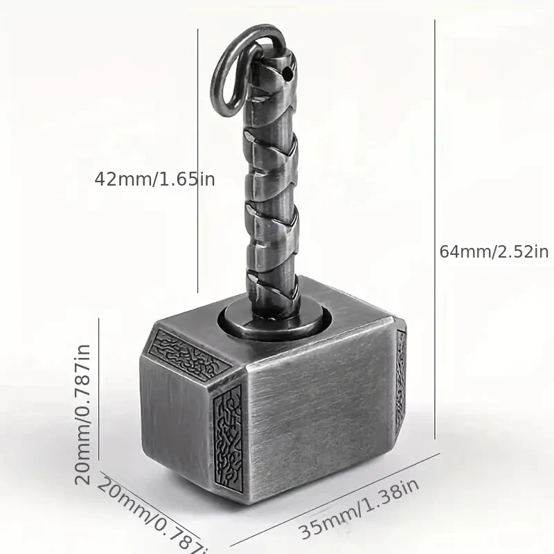 Wiitin Thors Battle Hammer Fidget Hand Spinner ทําจากโลหะ Mighty Mjolnir พวงกุญแจของเล่นความเครียดบรรเทาของเล่นสําหรับของขวัญเด็ก