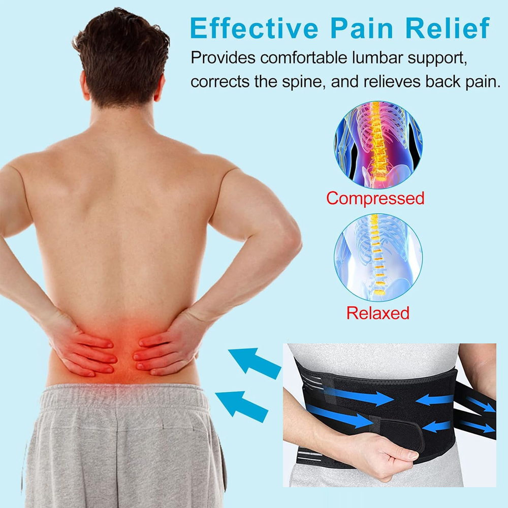 Back Brace Immediate Relief from Back Pain,Sciatica - Breathable Mesh Design with Lumbar Pad- Adjustable Support Straps for Work