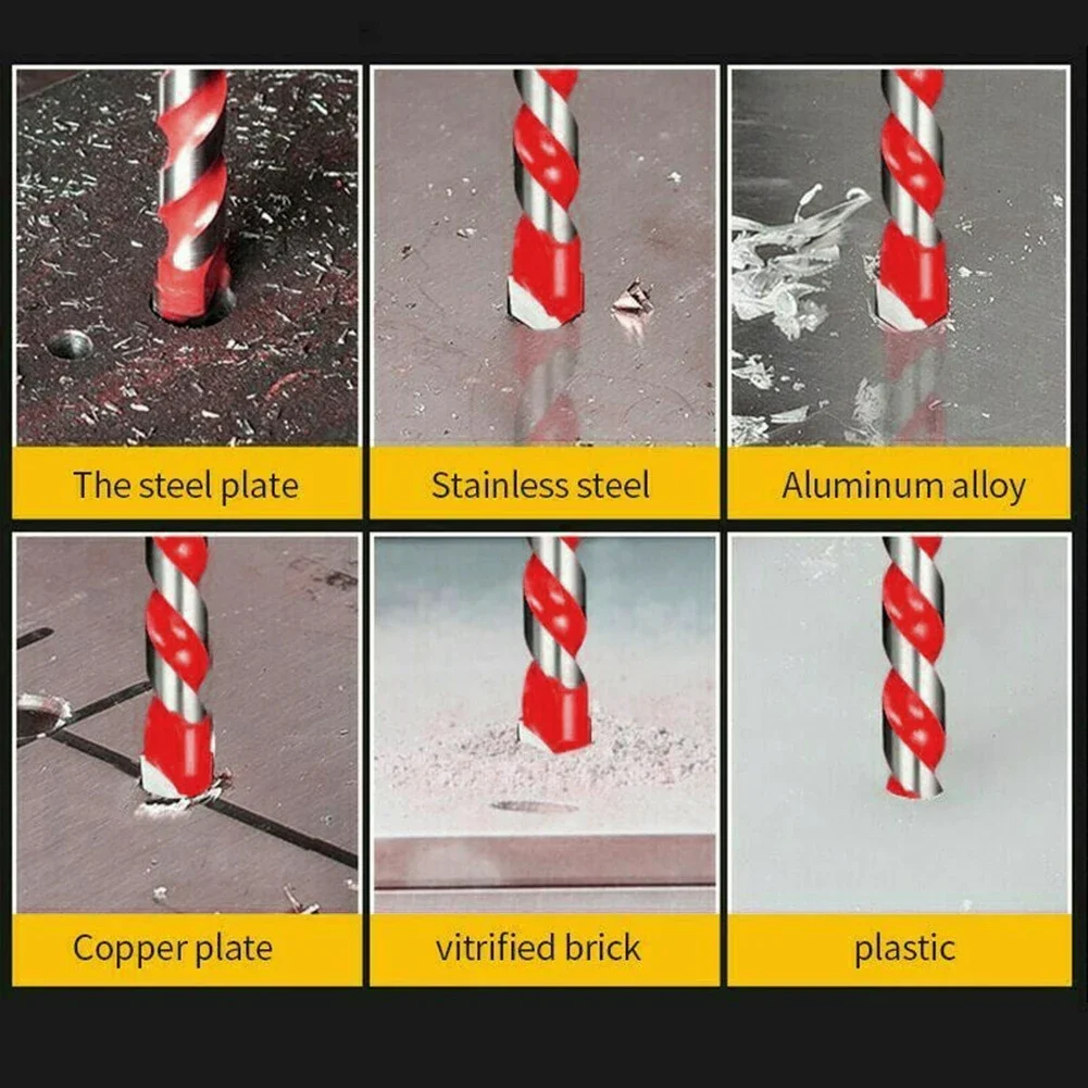 10 pçs 6mm brocas de carboneto multifuncional triangular brocas para vidro cerâmica telha concreto tijolo metal madeira buraco abridor
