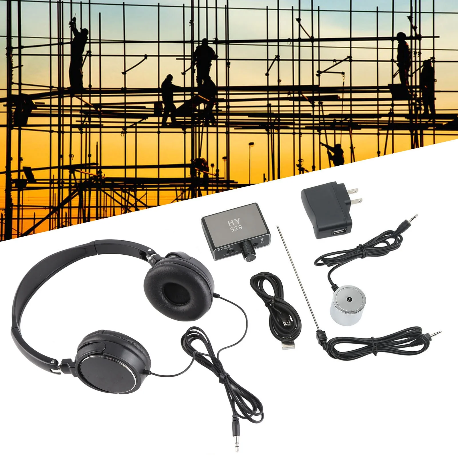 Monitor de vazamento de tubulação de água recarregável kit de detecção de vazamento de água subterrâneo de alta resistência para construção de locais AC100-240V