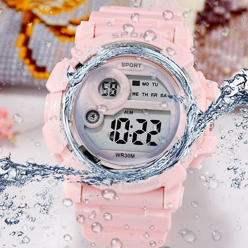 Moda crianças relógios luminosos à prova dwaterproof água esportes relógio digital despertador relógios meninos meninas estudante relógio eletrônico inteligente presente